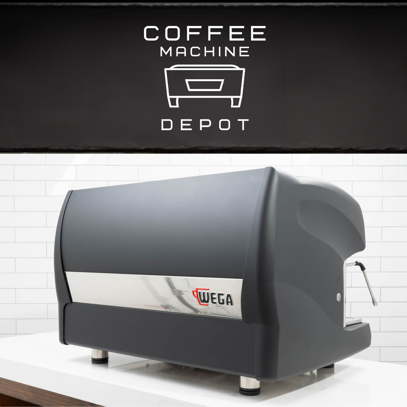 Wega Polaris 2 Group Commercial Espresso Machine Matte Black with Wood