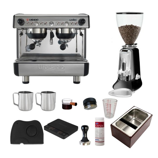 Casadio Undici Compact Espresso Machine & Coffee Grinder Combo Package