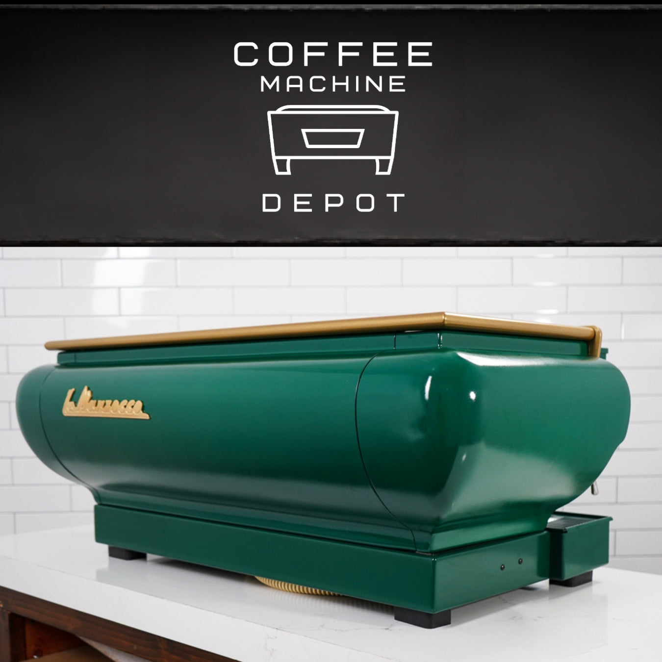 La Marzocco - FB70 3 Group Commercial Espresso Machine - Custom Hunter Green and Gold