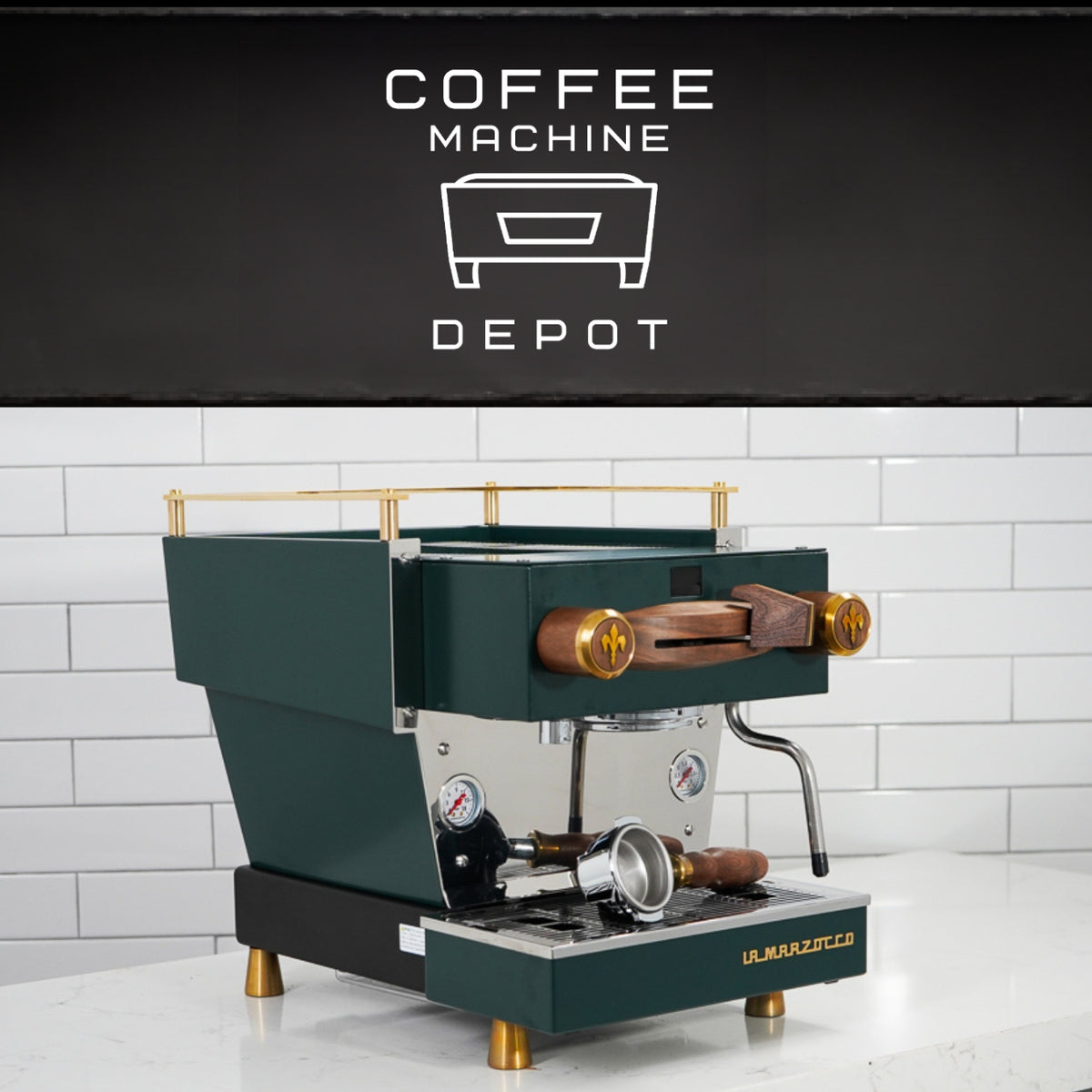 La Marzocco - Linea Mini R - Fully Custom Dark Forest Green with Brass & Wood