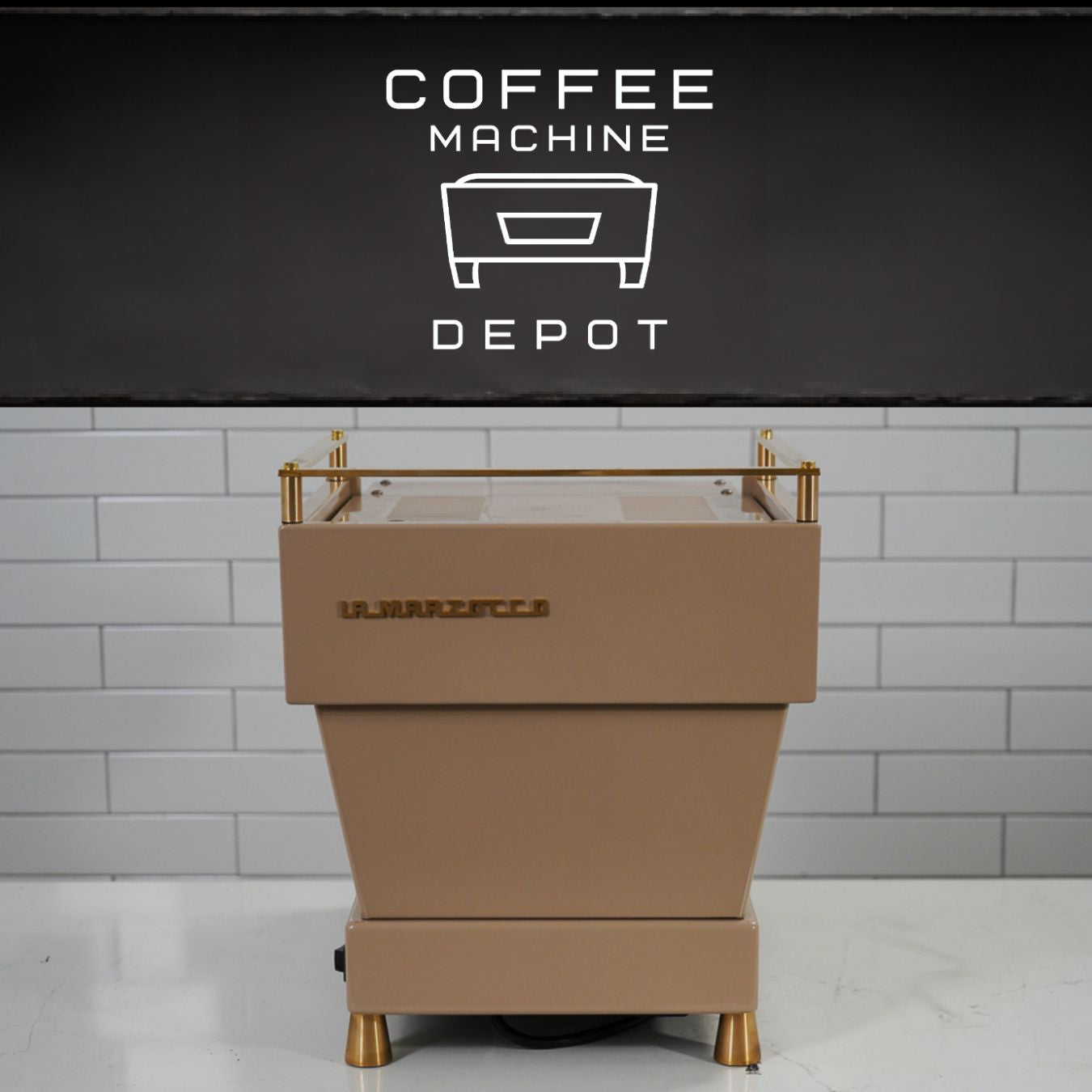 La Marzocco - Linea Mini R- Fully Custom Sand with Gold Accents & Light Oak Wood Kit Espresso Machine