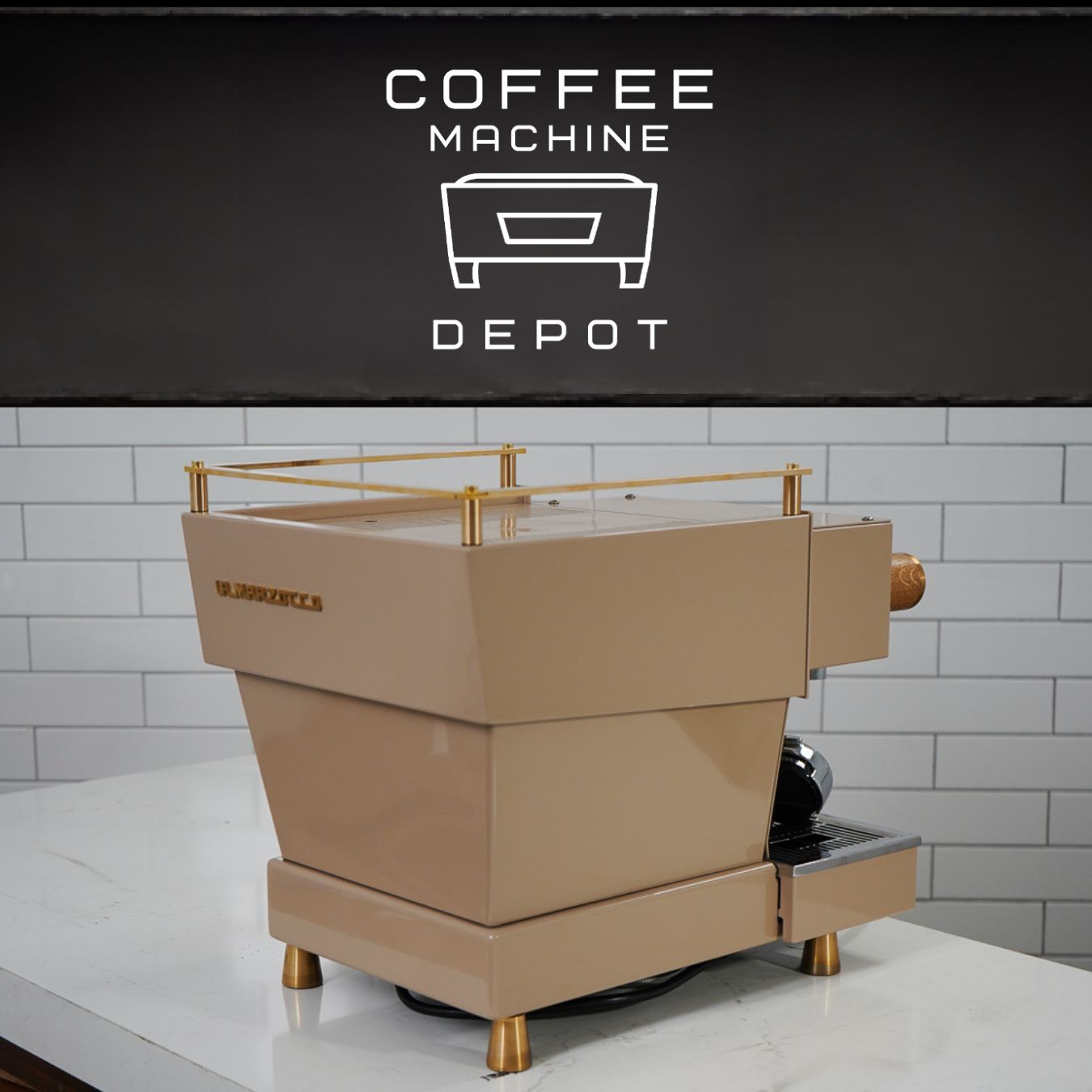 La Marzocco - Linea Mini R- Fully Custom Sand with Gold Accents & Light Oak Wood Kit Espresso Machine