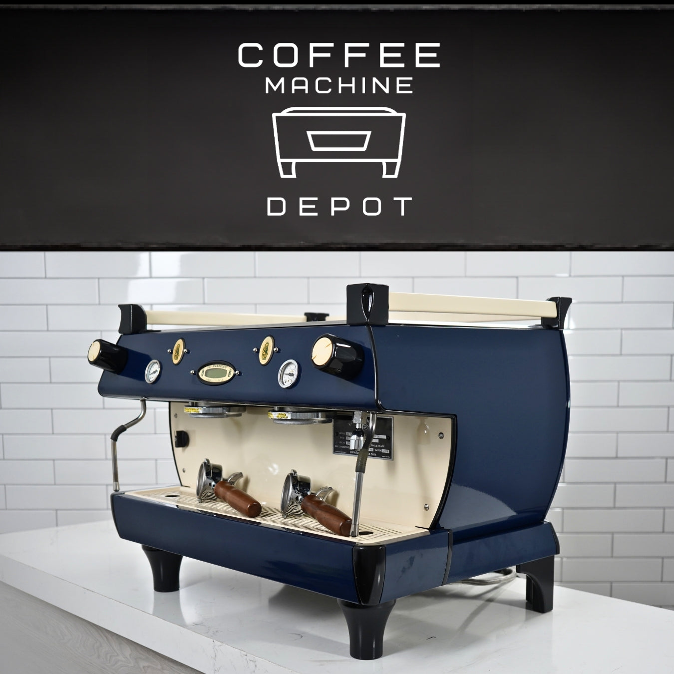La Marzocco - GB5 EE 2 Group - Commercial Espresso Machine - Custom Dark Blue and Cream
