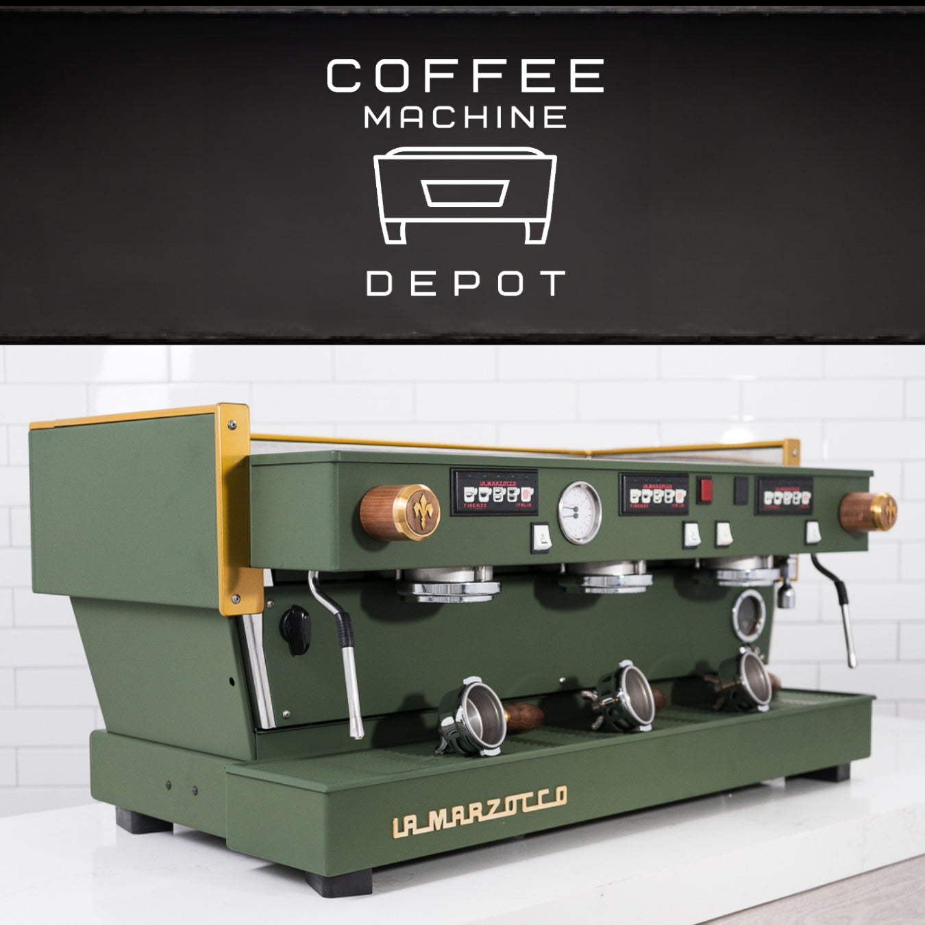 La Marzocco - Linea Classic AV 3 Group - Custom Green and Gold