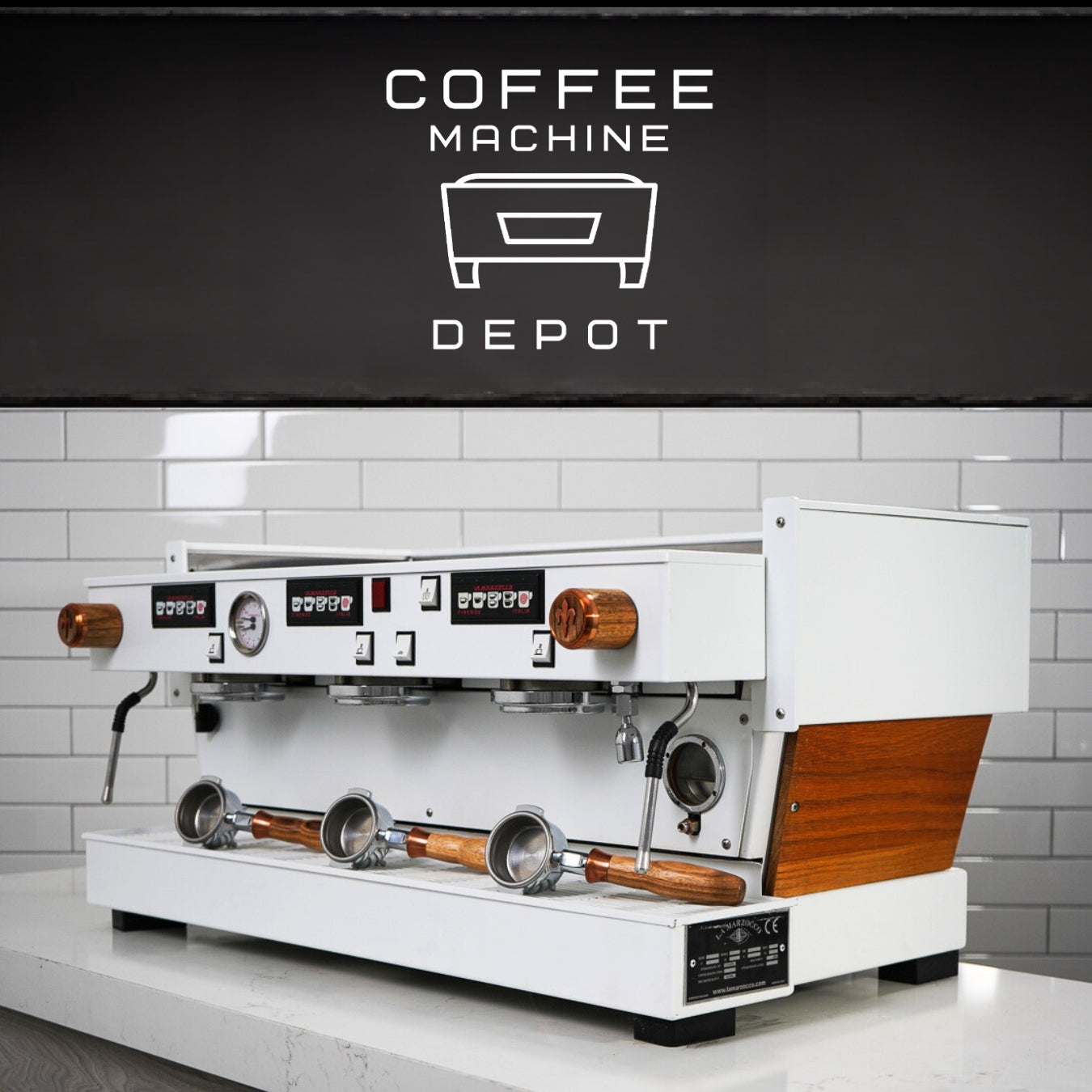 La Marzocco Linea Classic AV 3 Group Commercial Espresso Machine - CUSTOM White and Wood