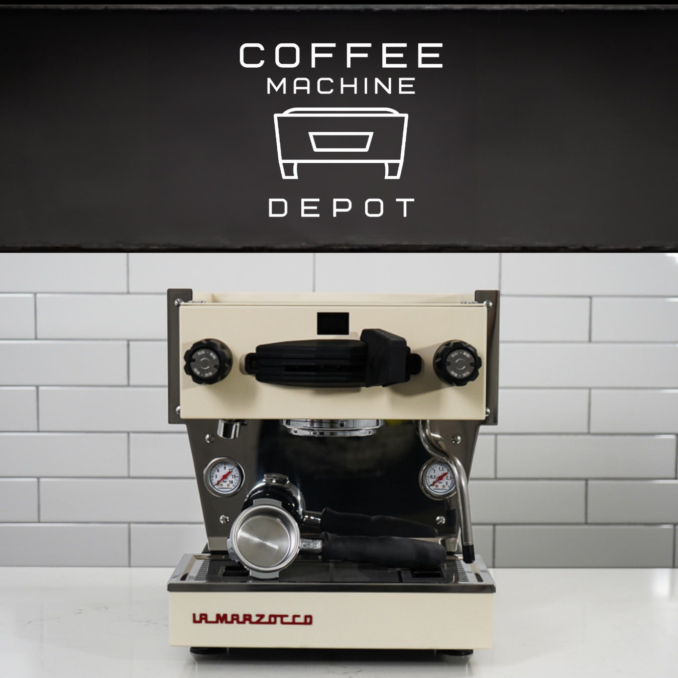 La Marzocco - Linea Mini-R Home Espresso Machine - Custom Beige & Red Logo