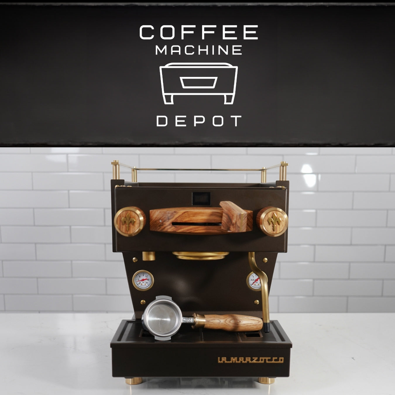 La Marzocco - Linea Mini R- Custom Metallic Bronze with Zebra Wood & Brass Home Espresso Machine