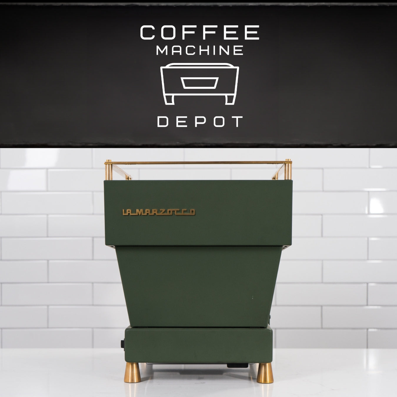 La Marzocco - Linea Mini R- Custom Matte Military Green with Dark Wood & Brass Home Espresso Machine