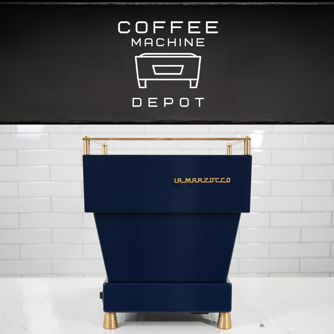 La Marzocco - Linea Mini R- Custom Navy Blue with Wood & Brass Home Espresso Machine