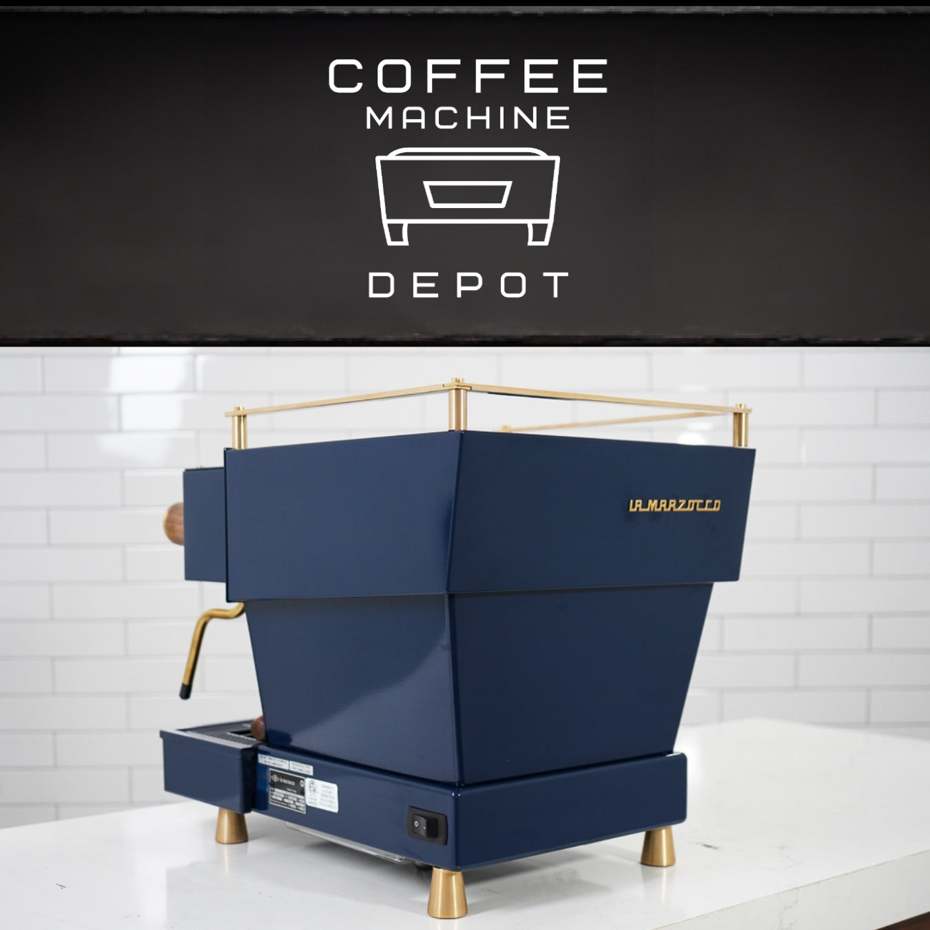 La Marzocco - Linea Mini R- Custom Navy Blue with Wood & Brass Home Espresso Machine