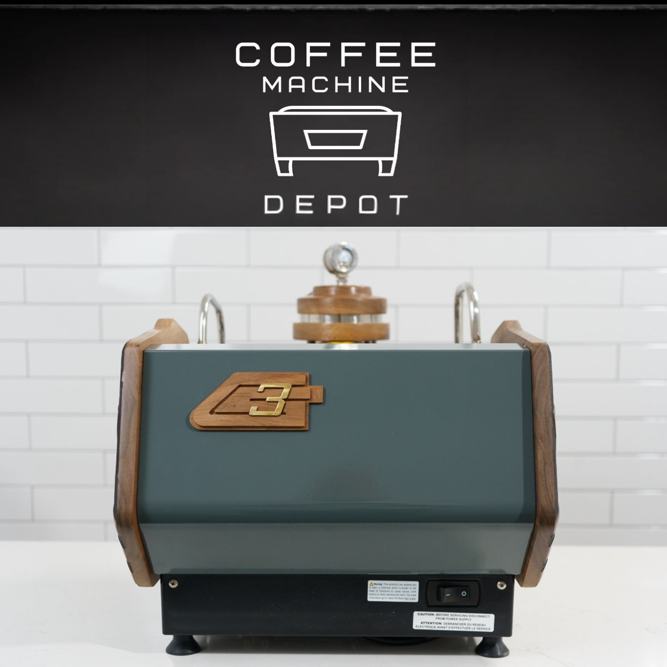 La Marzocco GS3 1 Group MP Espresso Machine- Custom Charcoal with Oak