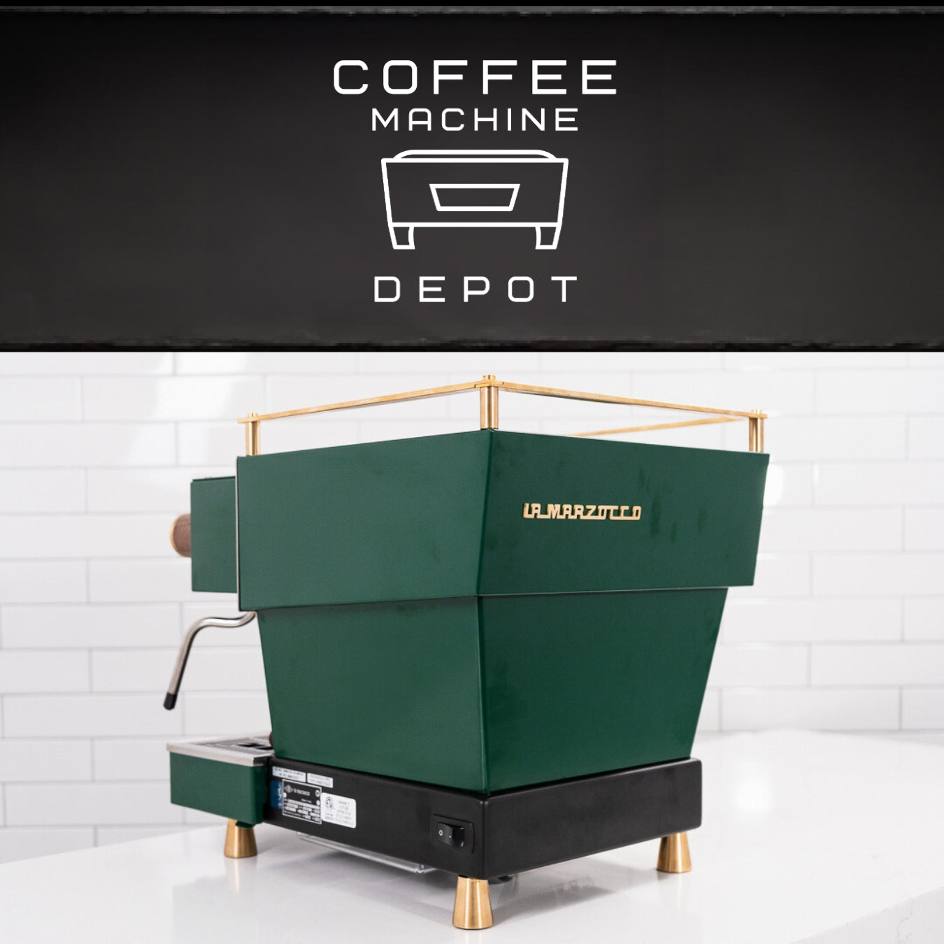 La Marzocco - Linea Mini R- Custom Hunter Green with Dark Wood & Brass Home Espresso Machine