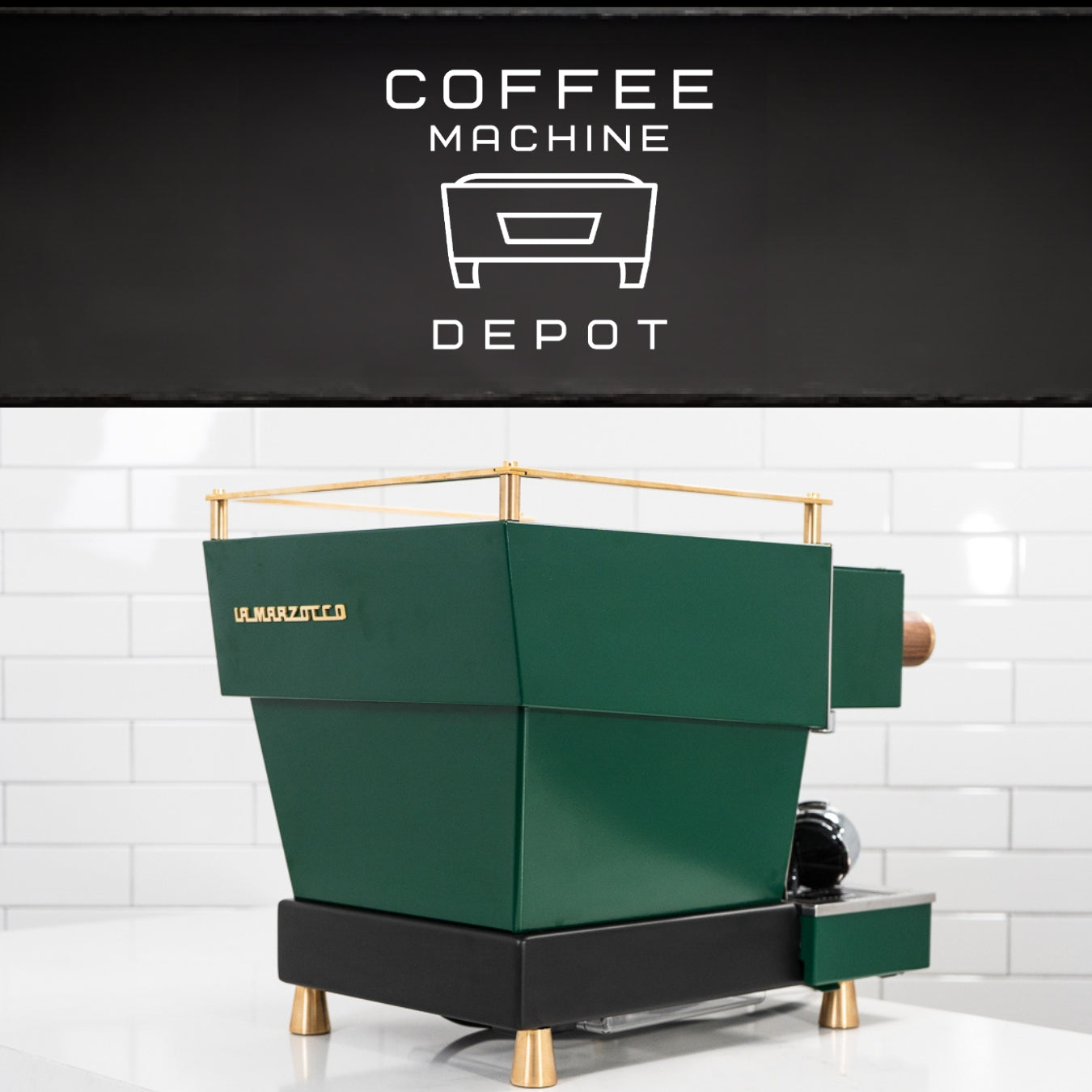 La Marzocco - Linea Mini R- Custom Hunter Green with Dark Wood & Brass Home Espresso Machine