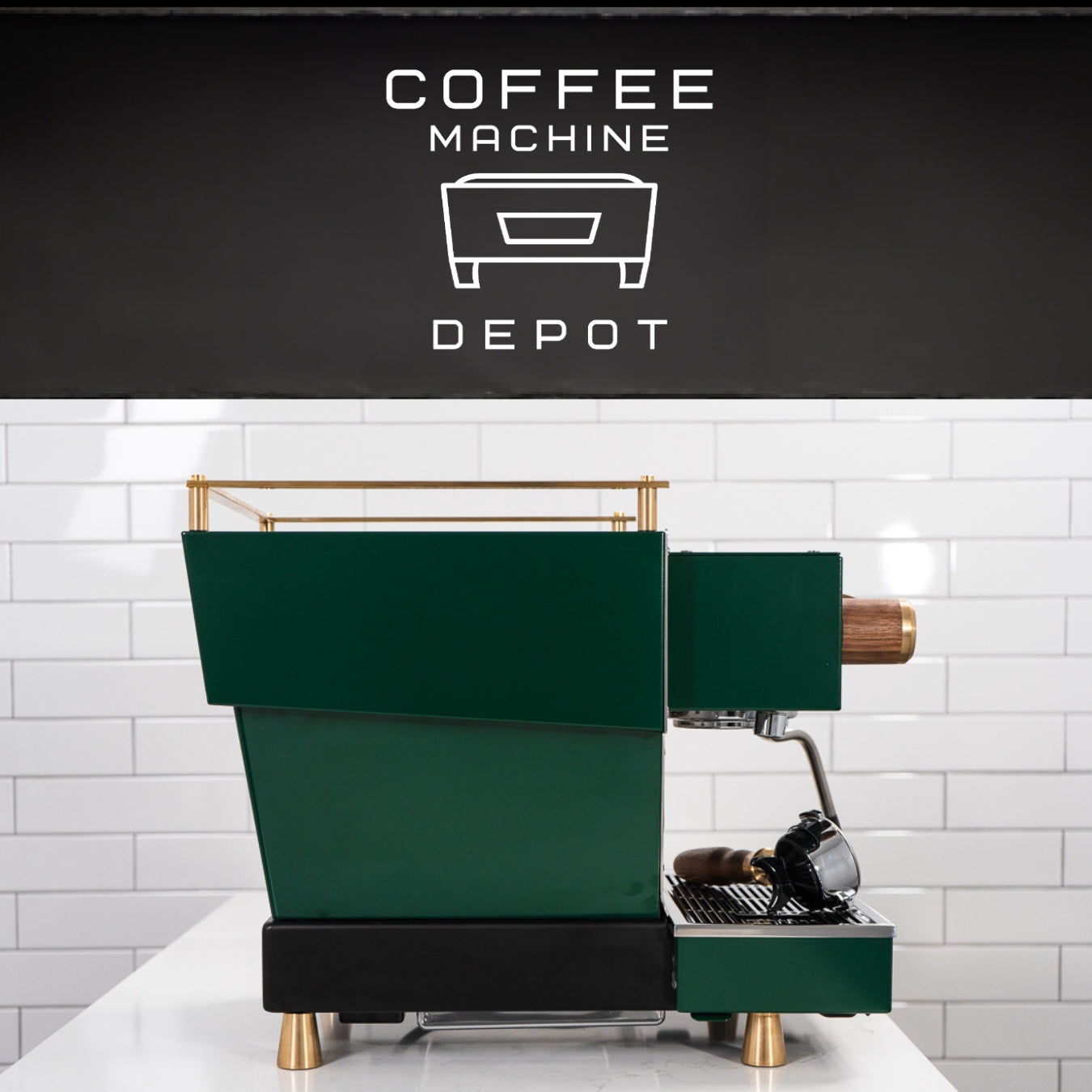 La Marzocco - Linea Mini R- Custom Hunter Green with Dark Wood & Brass Home Espresso Machine