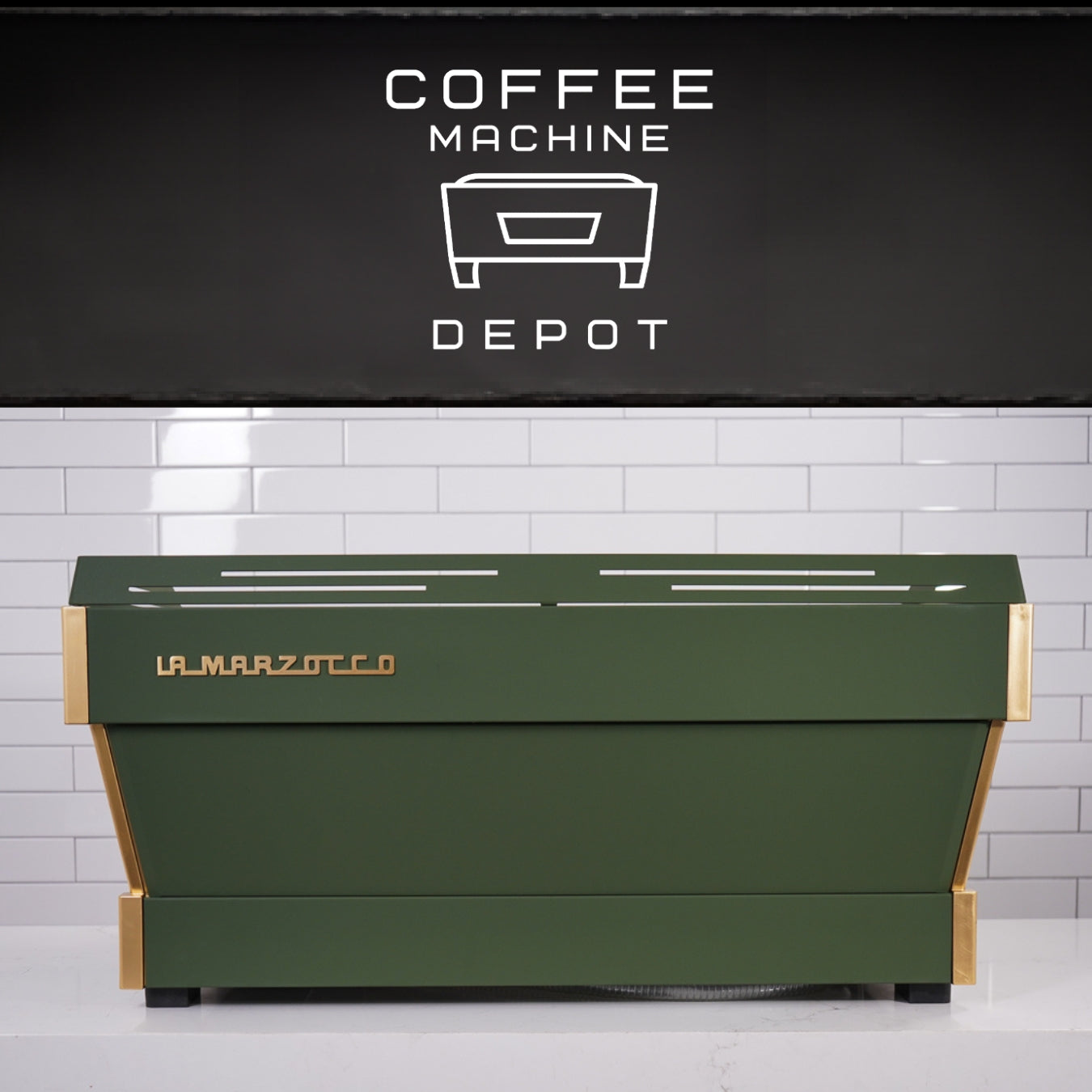 La Marzocco - Linea PB 3 Group Commercial Espresso Machine - Custom "Military" Green With wood