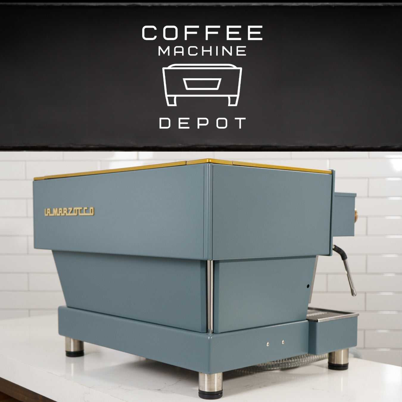 **SOLD **La Marzocco - Linea Classic AV 2 Group Commercial Espresso Machine- Custom Grey with Wood **SOLD**