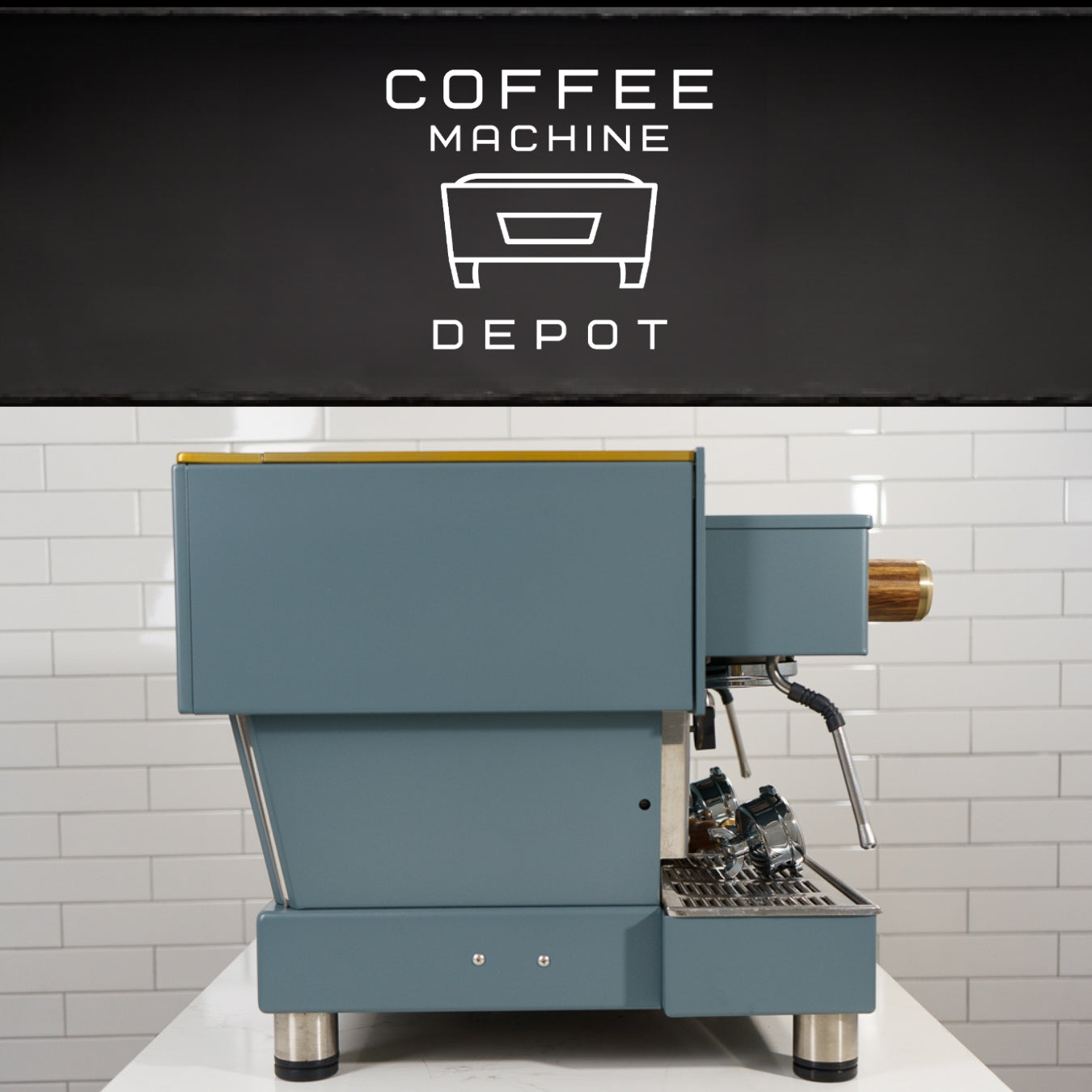 **SOLD **La Marzocco - Linea Classic AV 2 Group Commercial Espresso Machine- Custom Grey with Wood **SOLD**