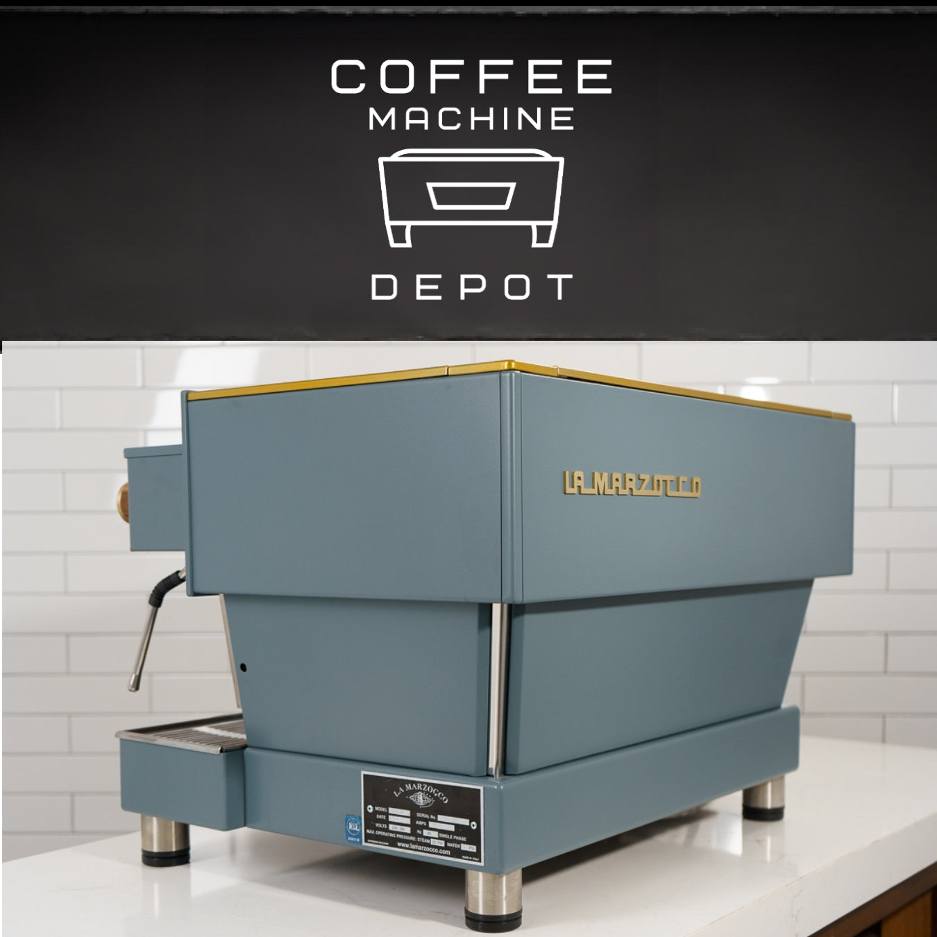 **SOLD **La Marzocco - Linea Classic AV 2 Group Commercial Espresso Machine- Custom Grey with Wood **SOLD**