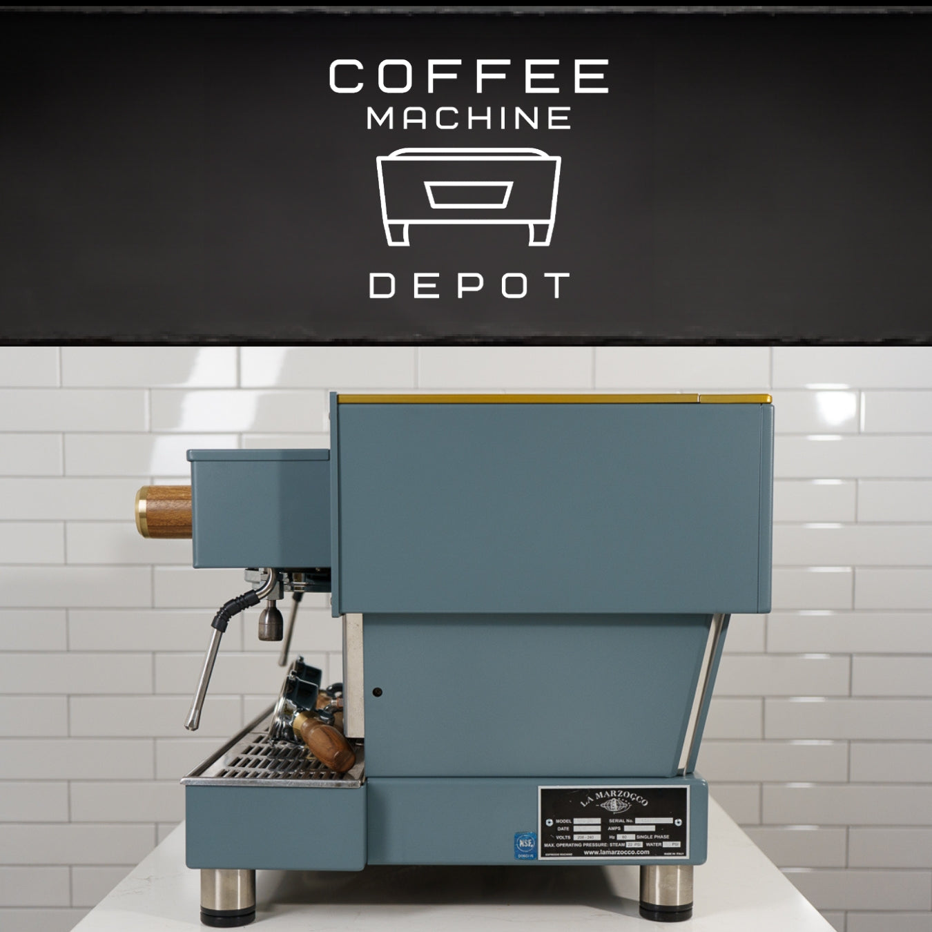 **SOLD **La Marzocco - Linea Classic AV 2 Group Commercial Espresso Machine- Custom Grey with Wood **SOLD**