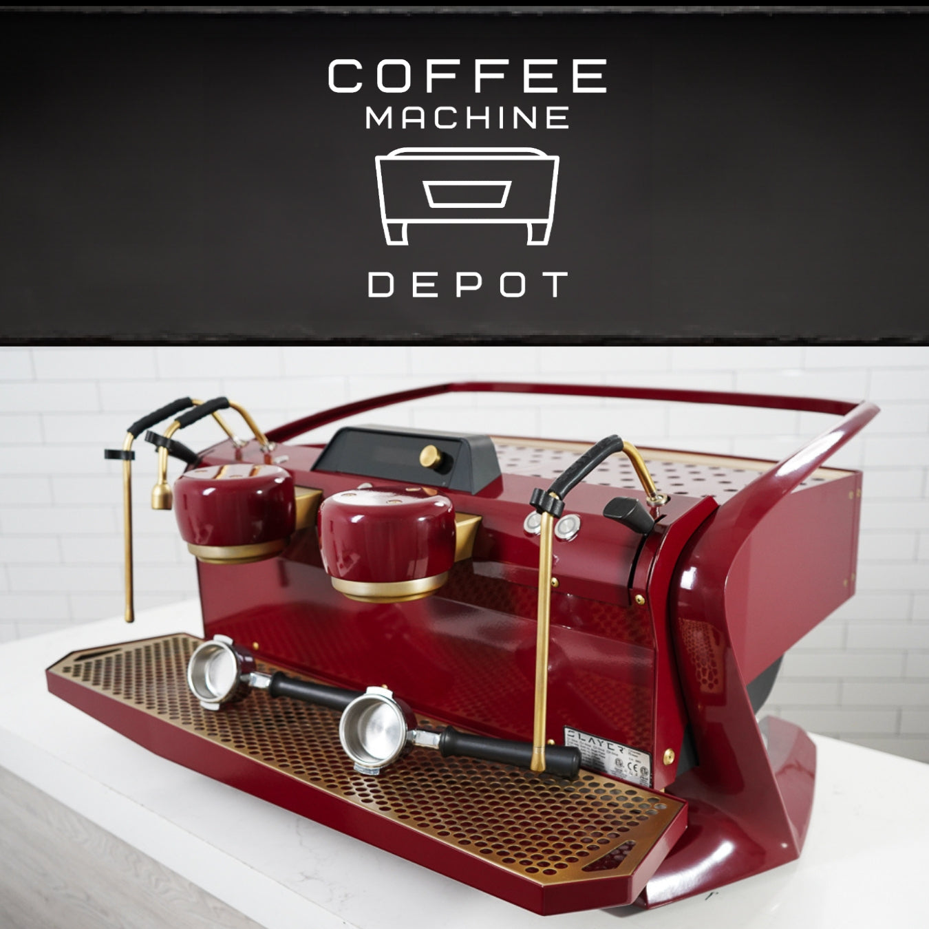 Slayer Steam EP 2 Group Commercial Espresso Machine- Custom Burgundy and Brass - 2019