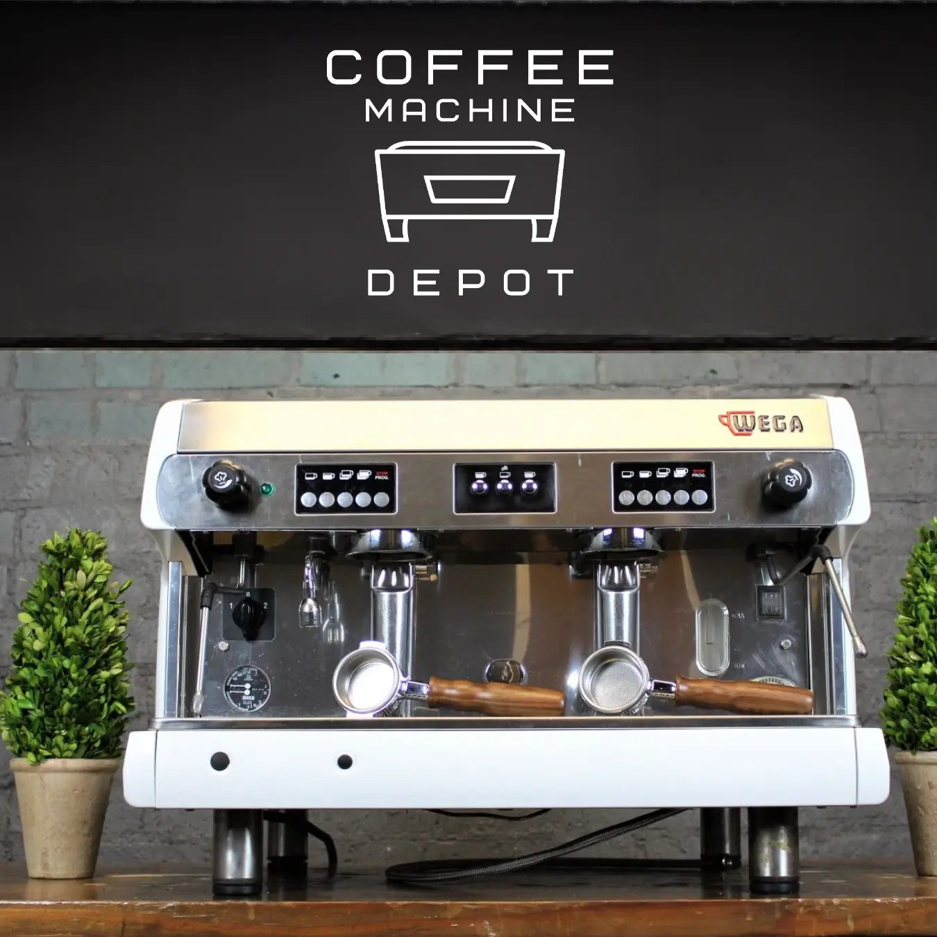 Wega Polaris 2 Group Commercial Espresso Machine - White with Wood