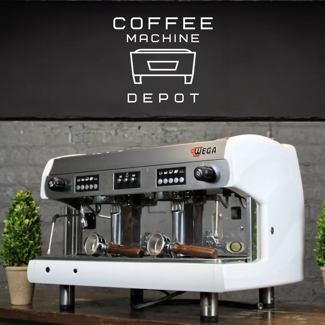 Wega Polaris 2 Group Commercial Espresso Machine - White with Wood