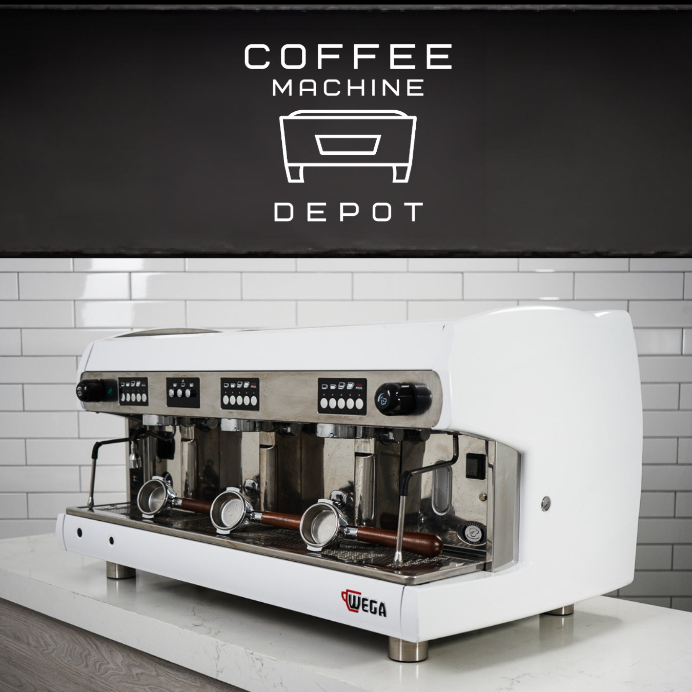 Wega - Polaris 3 Group - Custom Black with Wood Portafilters