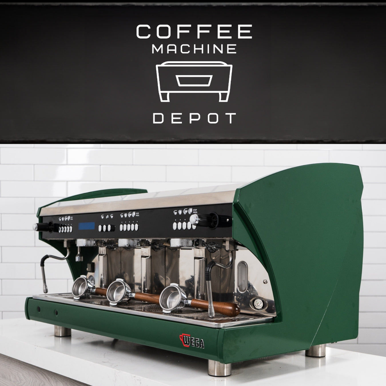 Wega Polaris - XTRA EVD 3 Group Commercial Espresso Machine High Cup (Green)