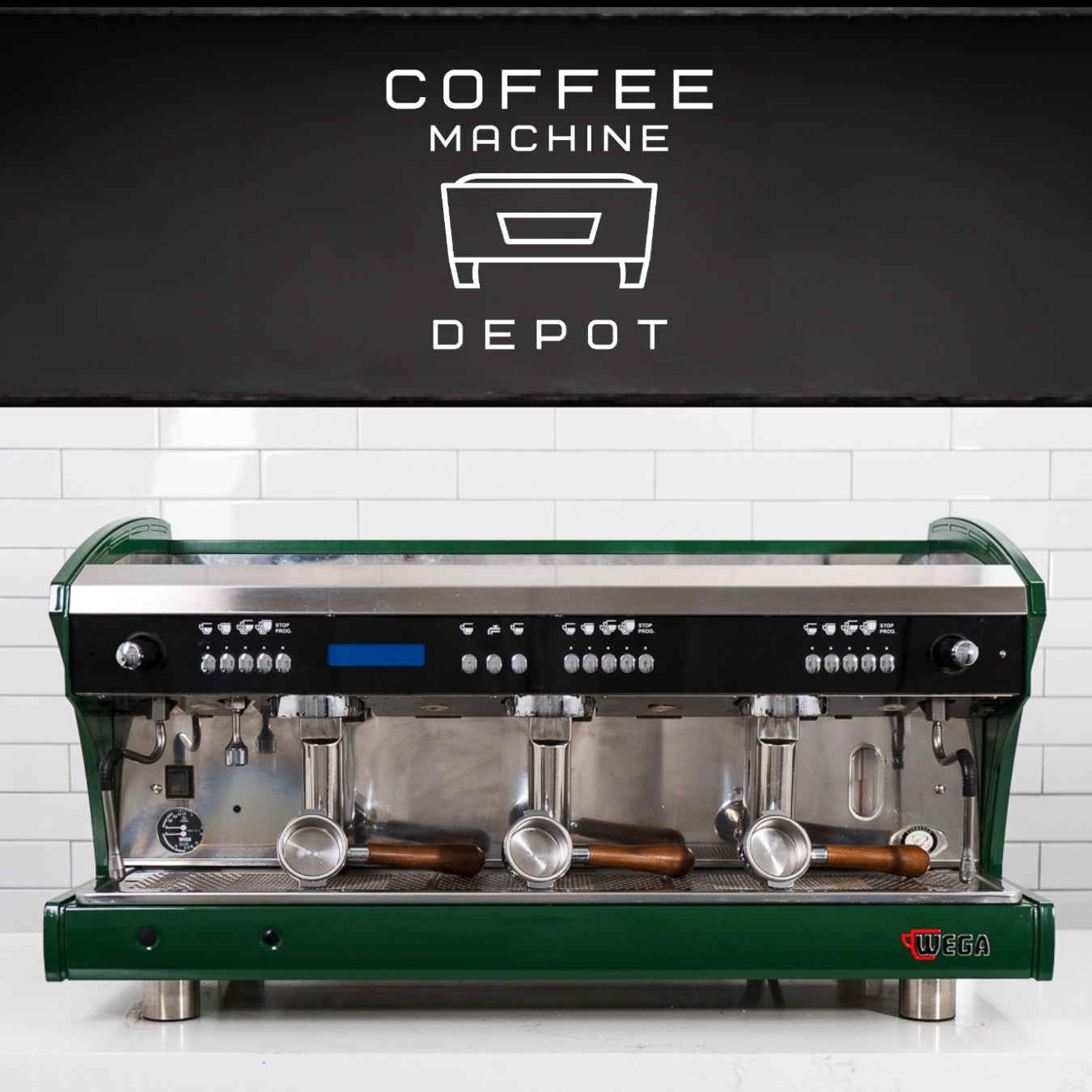 Wega Polaris - XTRA EVD 3 Group Commercial Espresso Machine High Cup (Green)