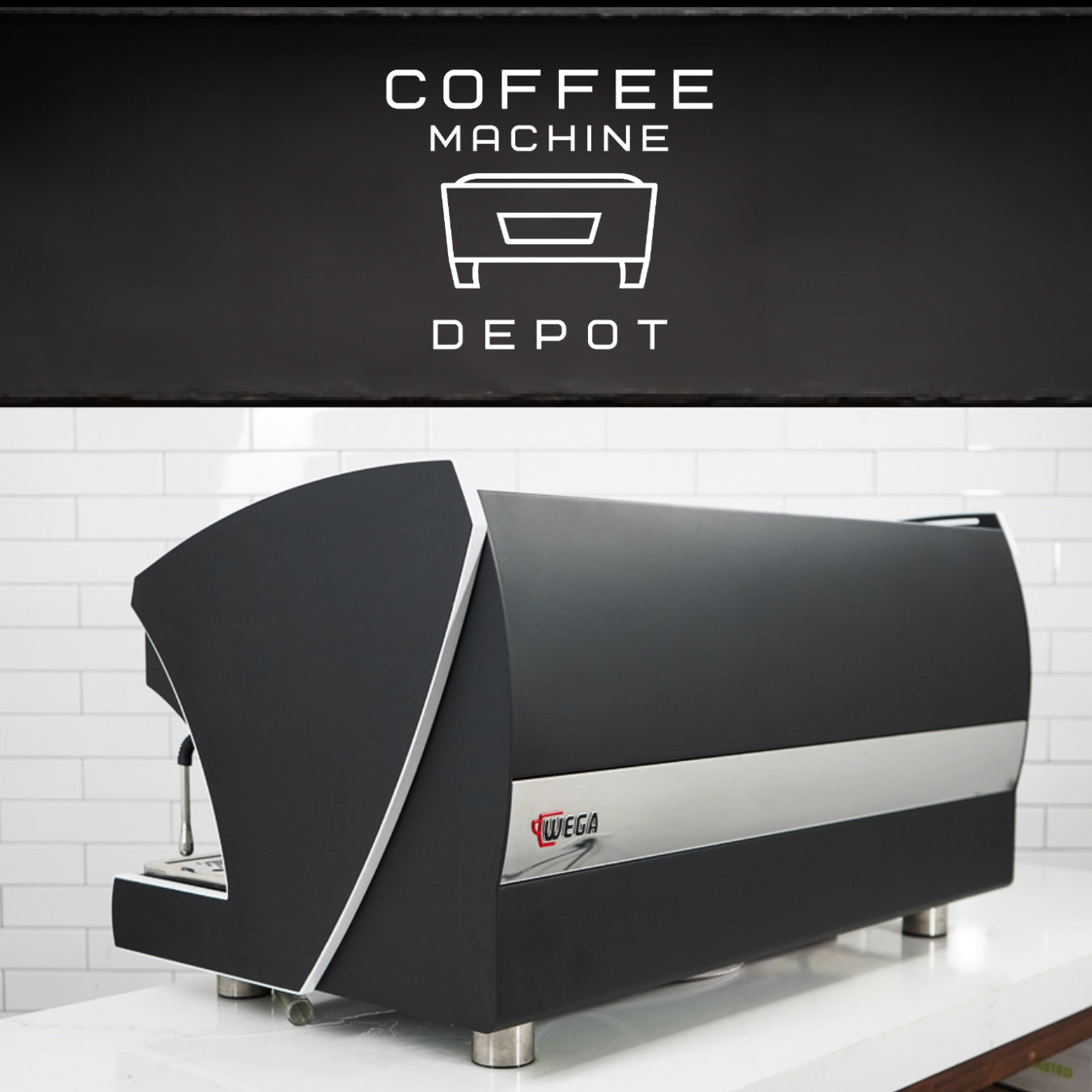 Wega Polaris - XTRA EVD 3 Group Commercial Espresso Machine (High Cup) - Black and White