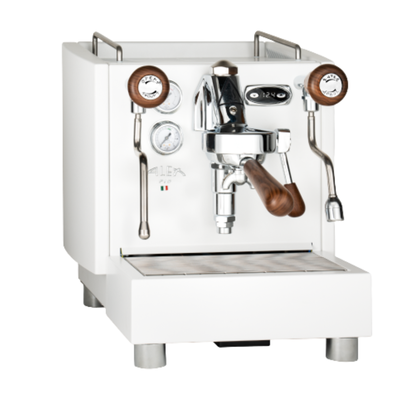 Izzo Alex PID Plus 1 Group Espresso Machine (White/Wood knobs)