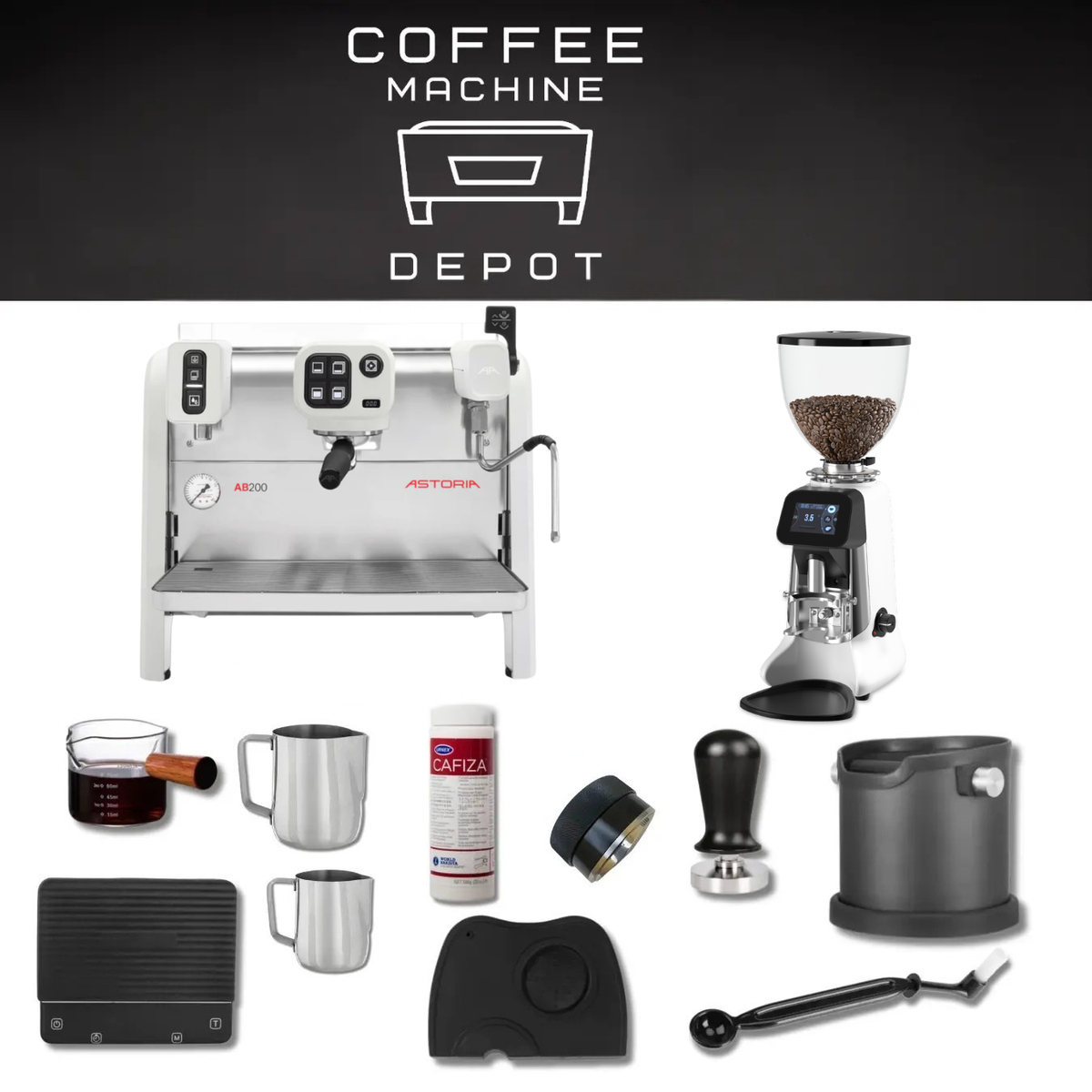 Astoria - AB200 1 Group with HeyCafe Buddy Bundle Package - White