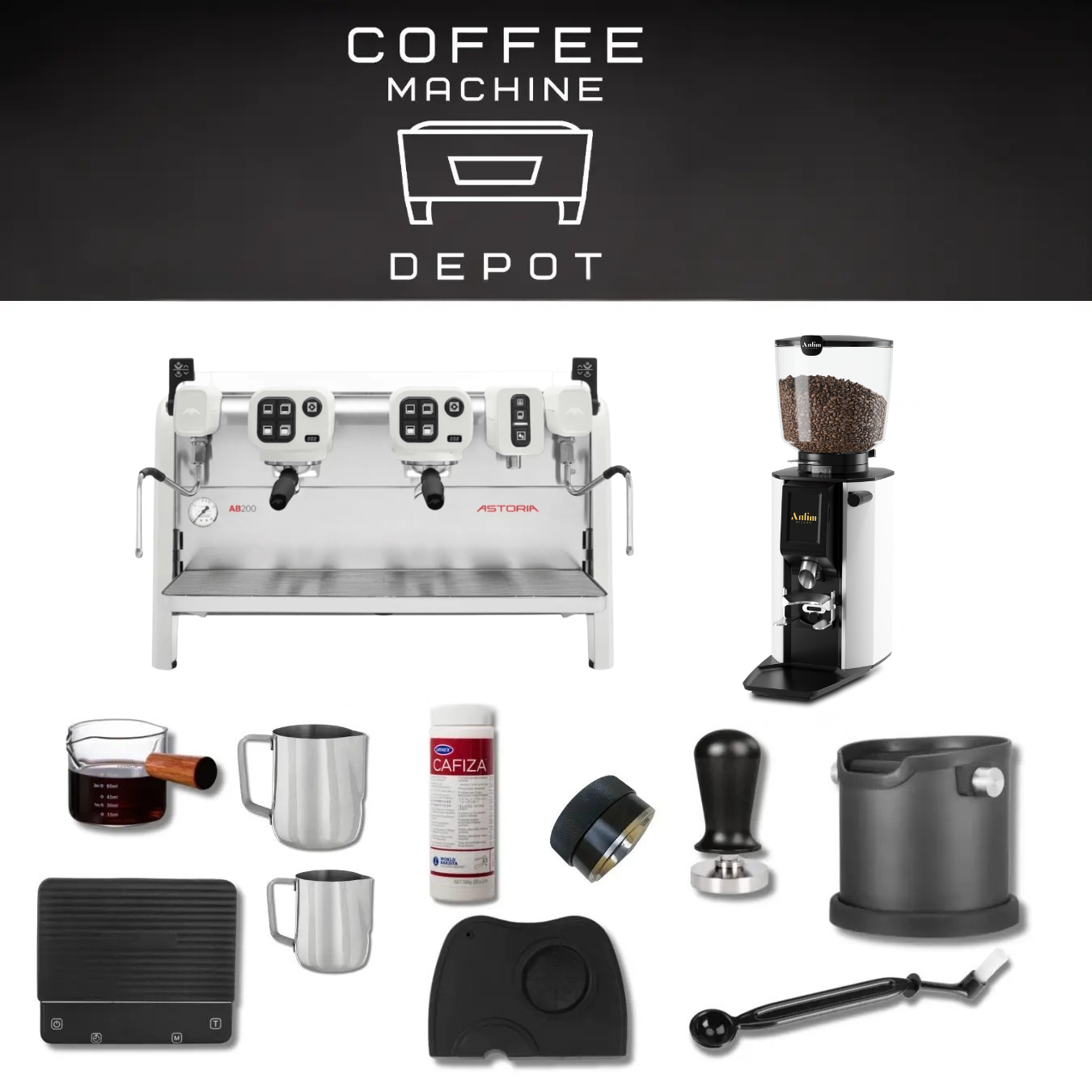 Astoria AB200 2 Group with Anfim Luna Bundle Package - White