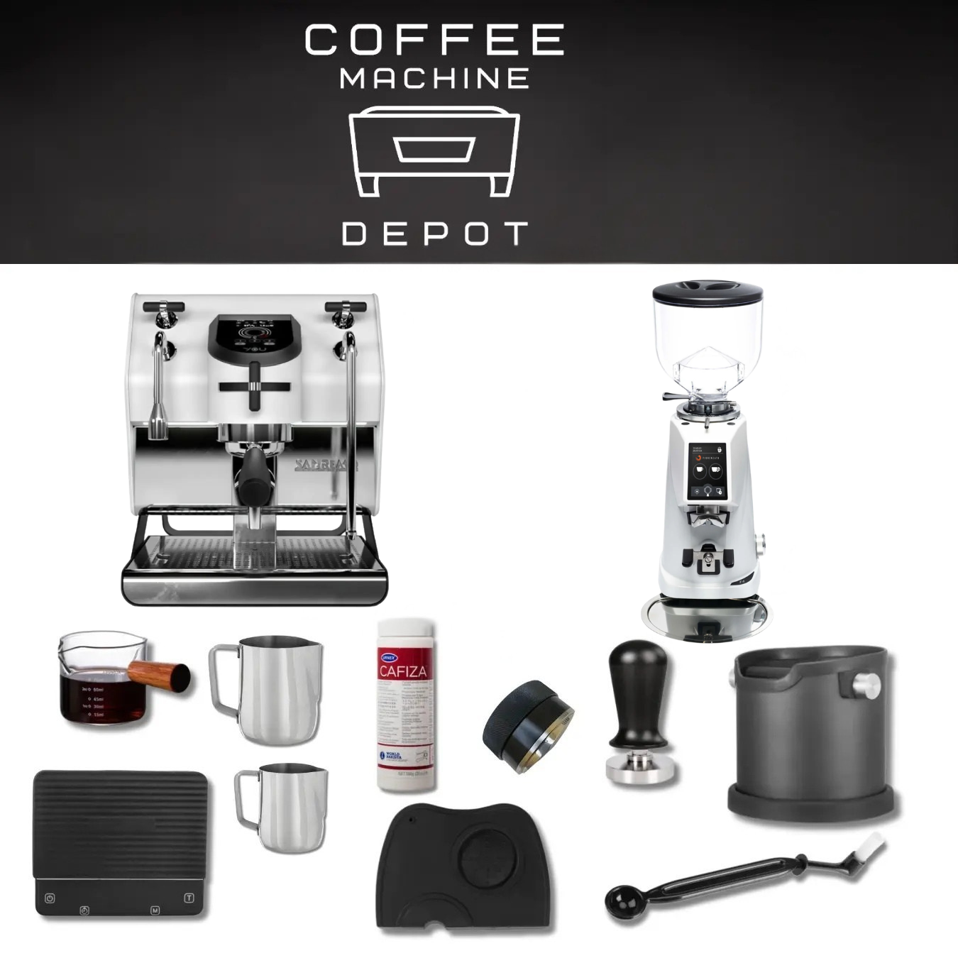 Sanremo YOU with Fiorenzato F4 EVO Combo Package - White – Coffee