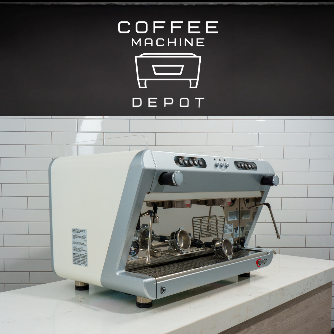 Wega IO 2 group Off-White High-Cup Commercial Espresso Machine (Open-Box)