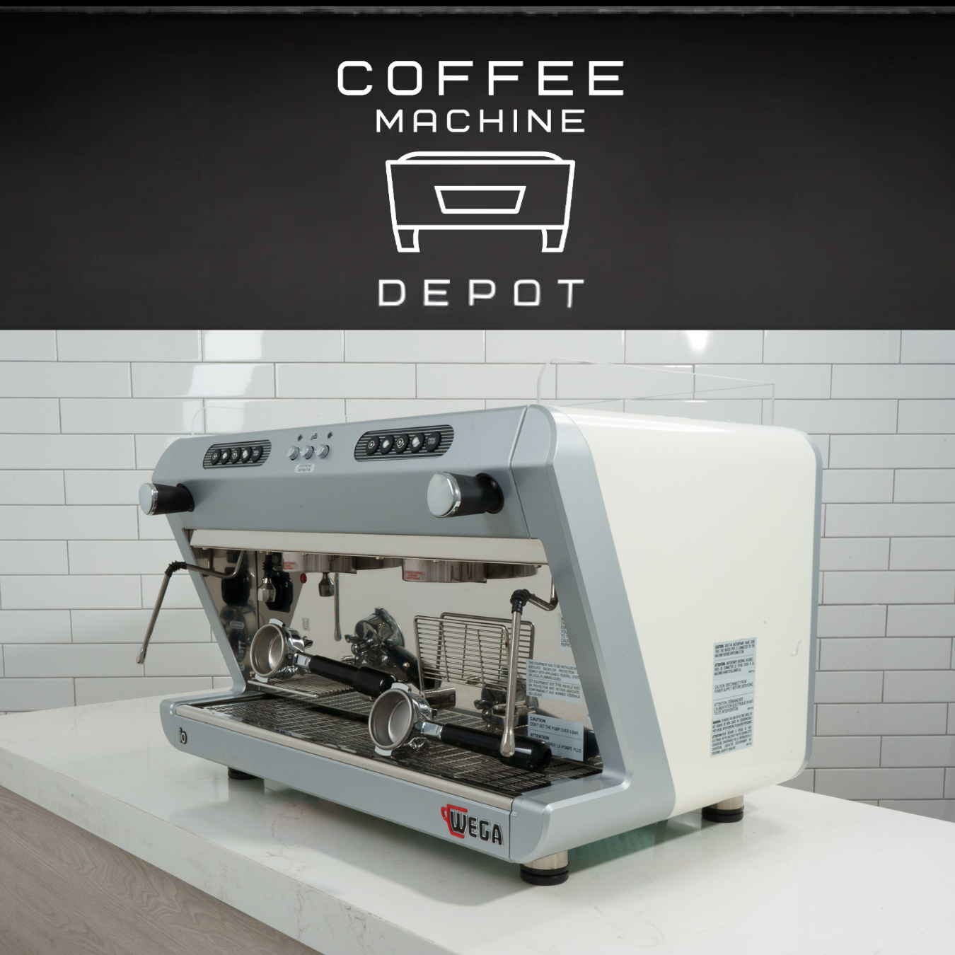 Wega IO 2 group Off-White High-Cup Commercial Espresso Machine (Open-Box)