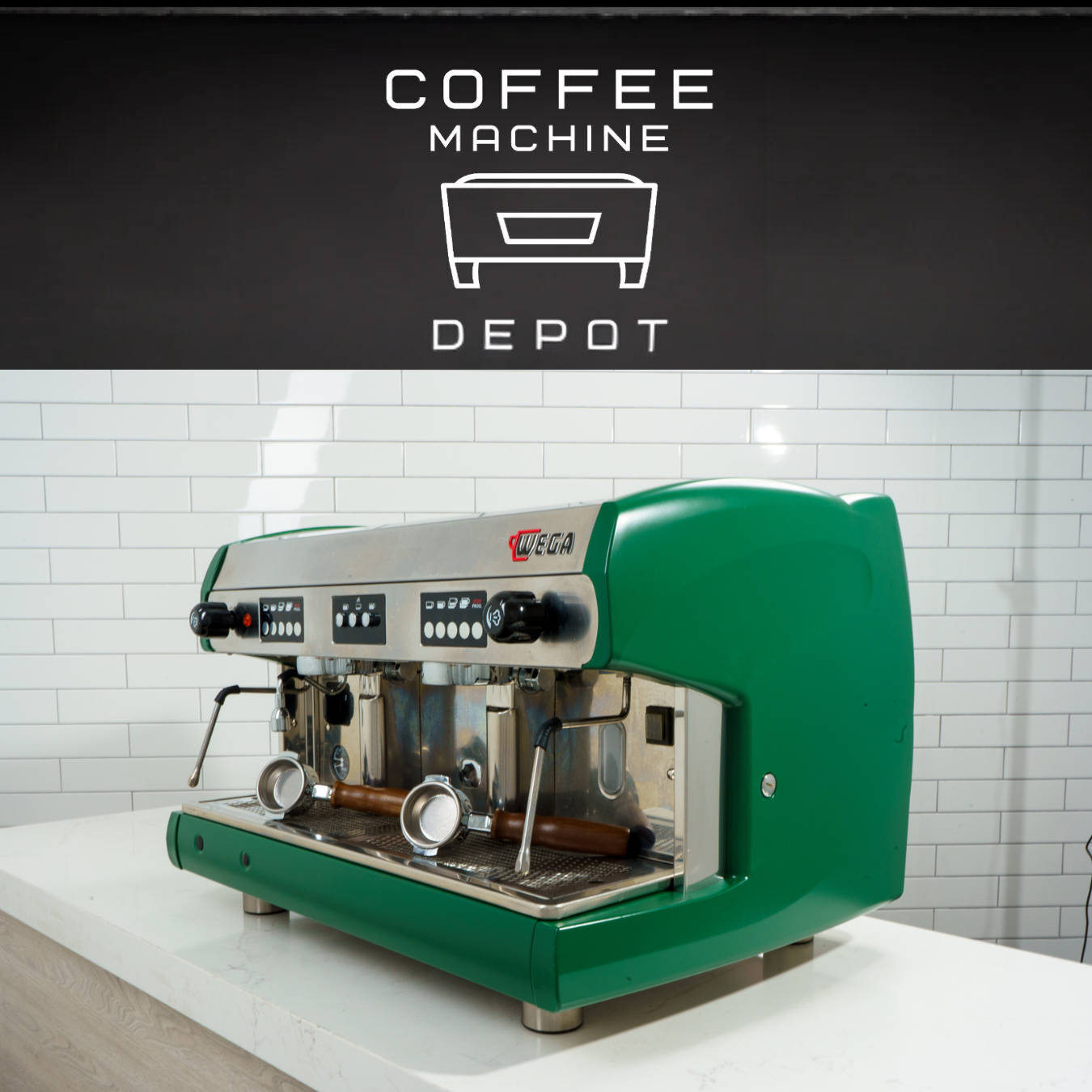 Sears ツーバーナーコンロ アボカドグリーン Wega Polaris High Cup 2 Group Custom Green with Wood Coffee