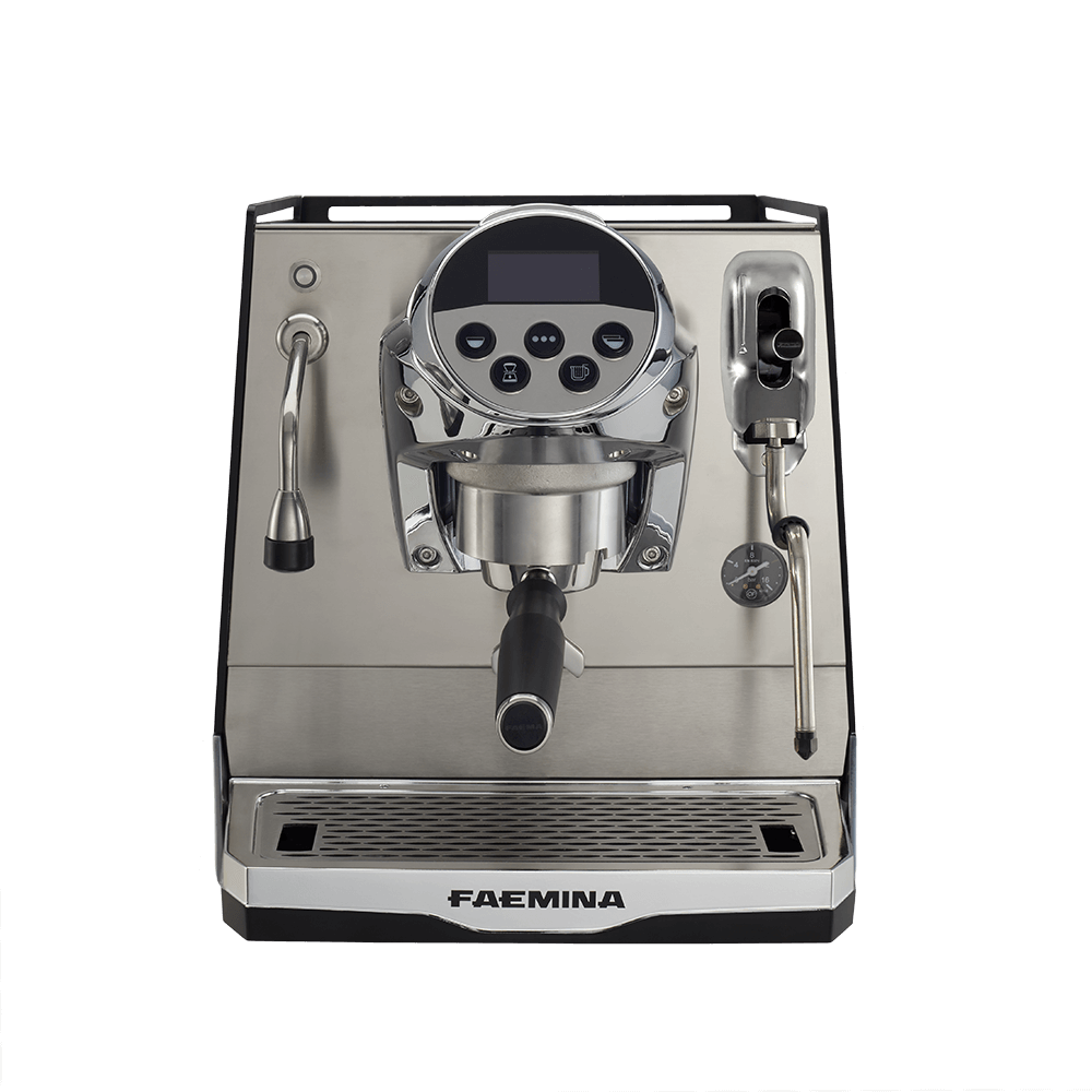 Faema Faemina A/1 GTI 5P – 1 Group Commercial Espresso Machine (Anodised Black/Anodised Clear Grey)