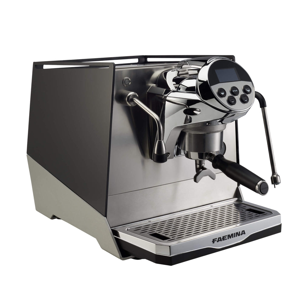 Faema Faemina A/1 GTI 5P – 1 Group Commercial Espresso Machine (Anodised Black/Anodised Clear Grey)