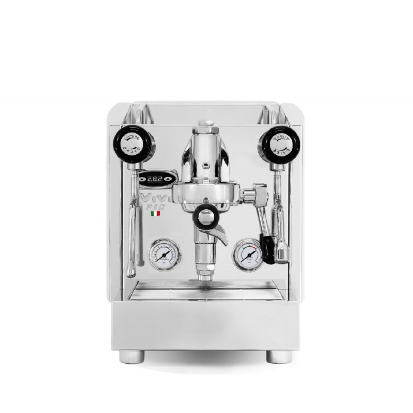 Izzo Vivi PID Plus 1 Group Espresso Machine (Steel/Black knobs)