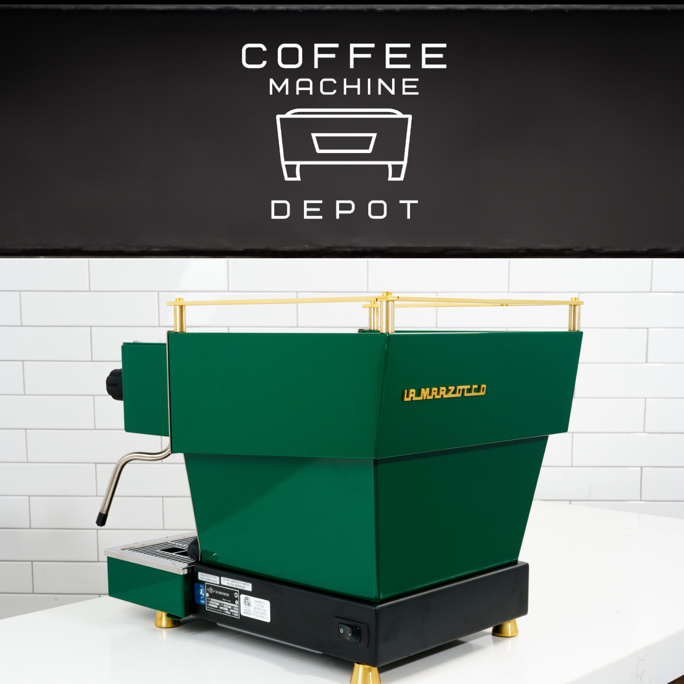 Custom La Marzocco Linea Mini R Home Espresso Machine- Hunter Green & Brass