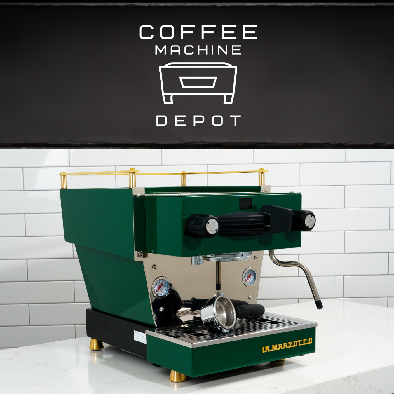 Custom La Marzocco Linea Mini R Home Espresso Machine- Hunter Green & Brass