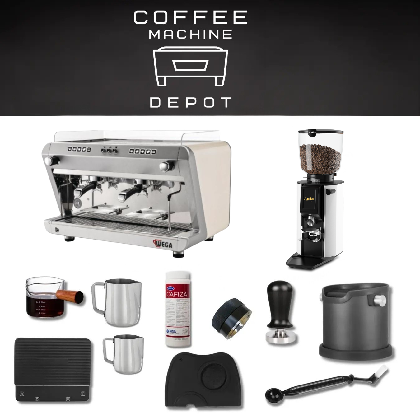 Wega IO 2 Group with Anfim Luna Bundle Package - White