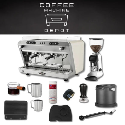 Wega IO 2 Group Machine with Hey Cafe Buddy Grinder Bundle Wega