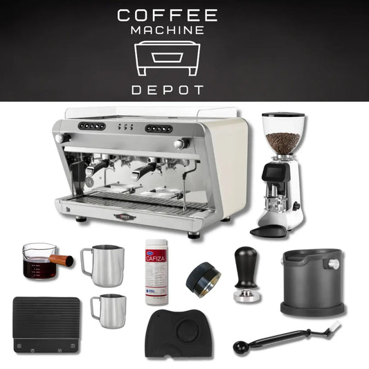 Wega IO 2 Group Machine with Hey Cafe Buddy Grinder Bundle Wega