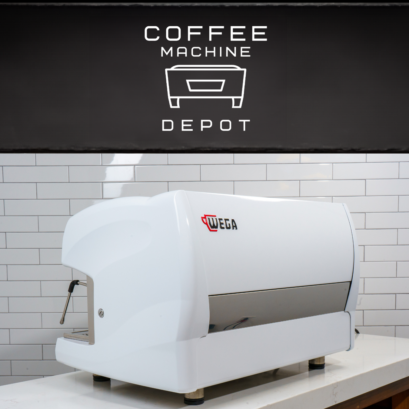 Wega Polaris 2 Group Commercial Espresso Machine (High Cup) Custom White with Wood