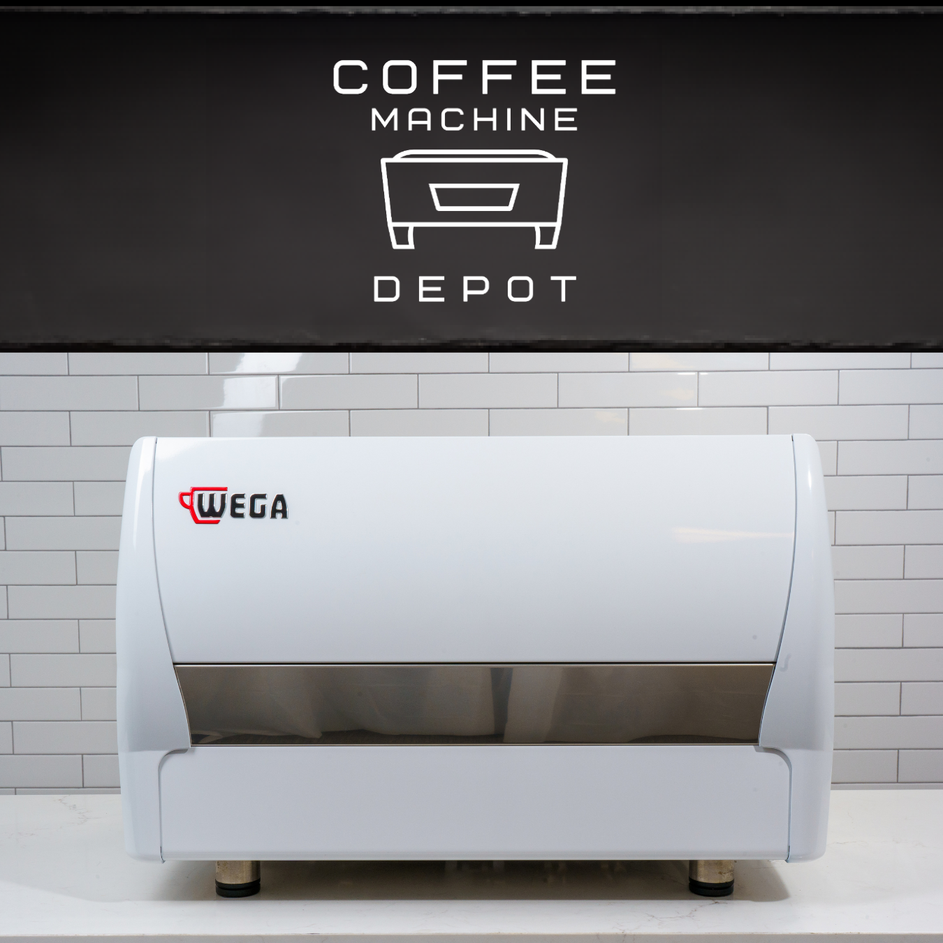 Wega Polaris 2 Group Commercial Espresso Machine (High Cup) Custom White with Wood