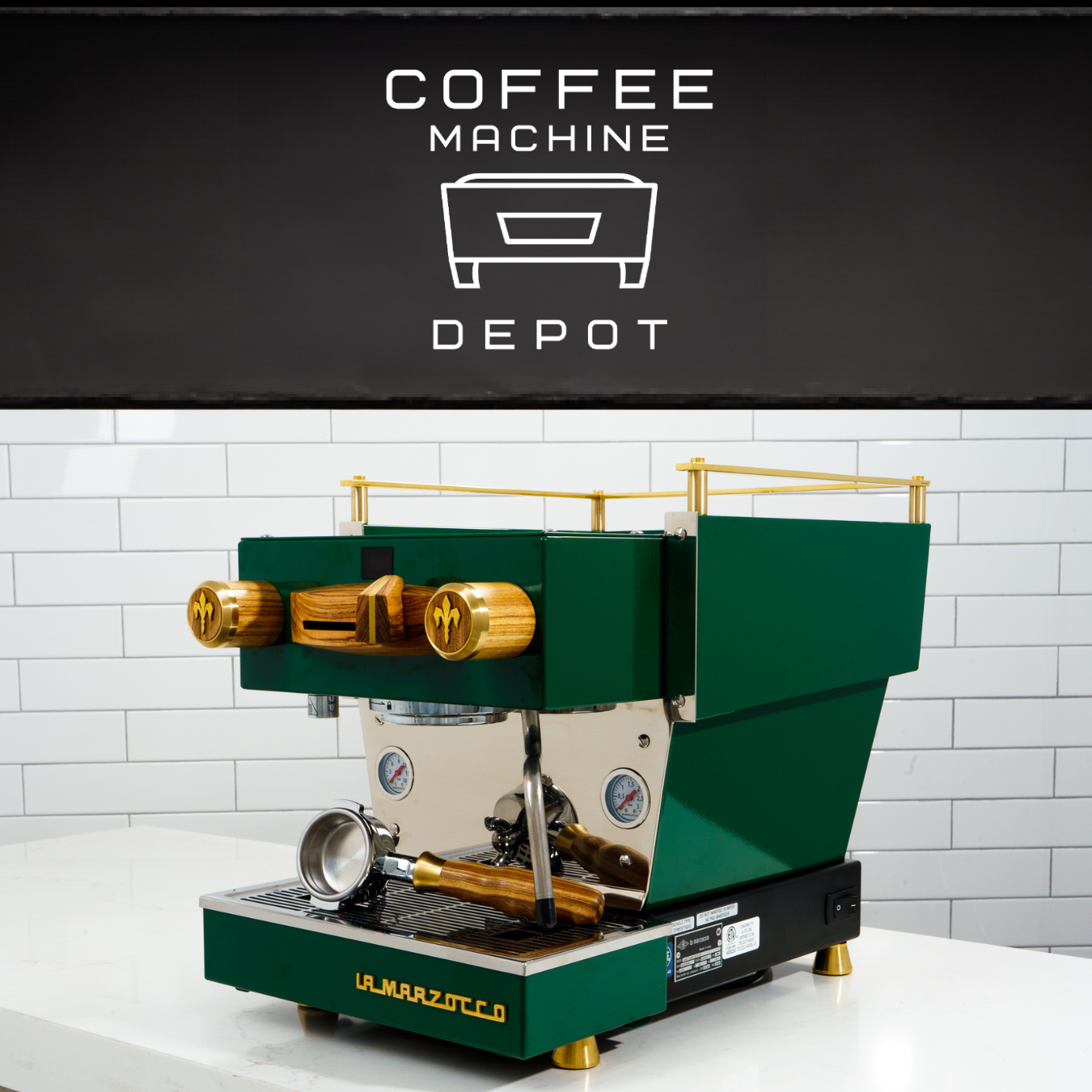 Custom La Marzocco Linea Mini R Home Espresso Machine Full Hunter Green Brass