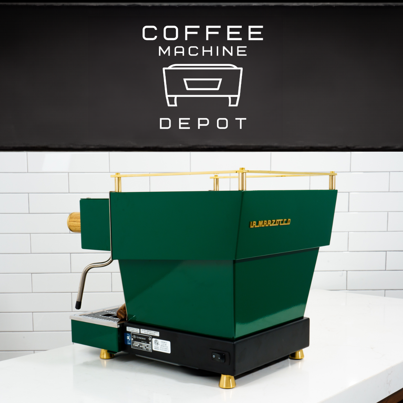 Custom La Marzocco Linea Mini R Home Espresso Machine- Full Hunter Green & Brass