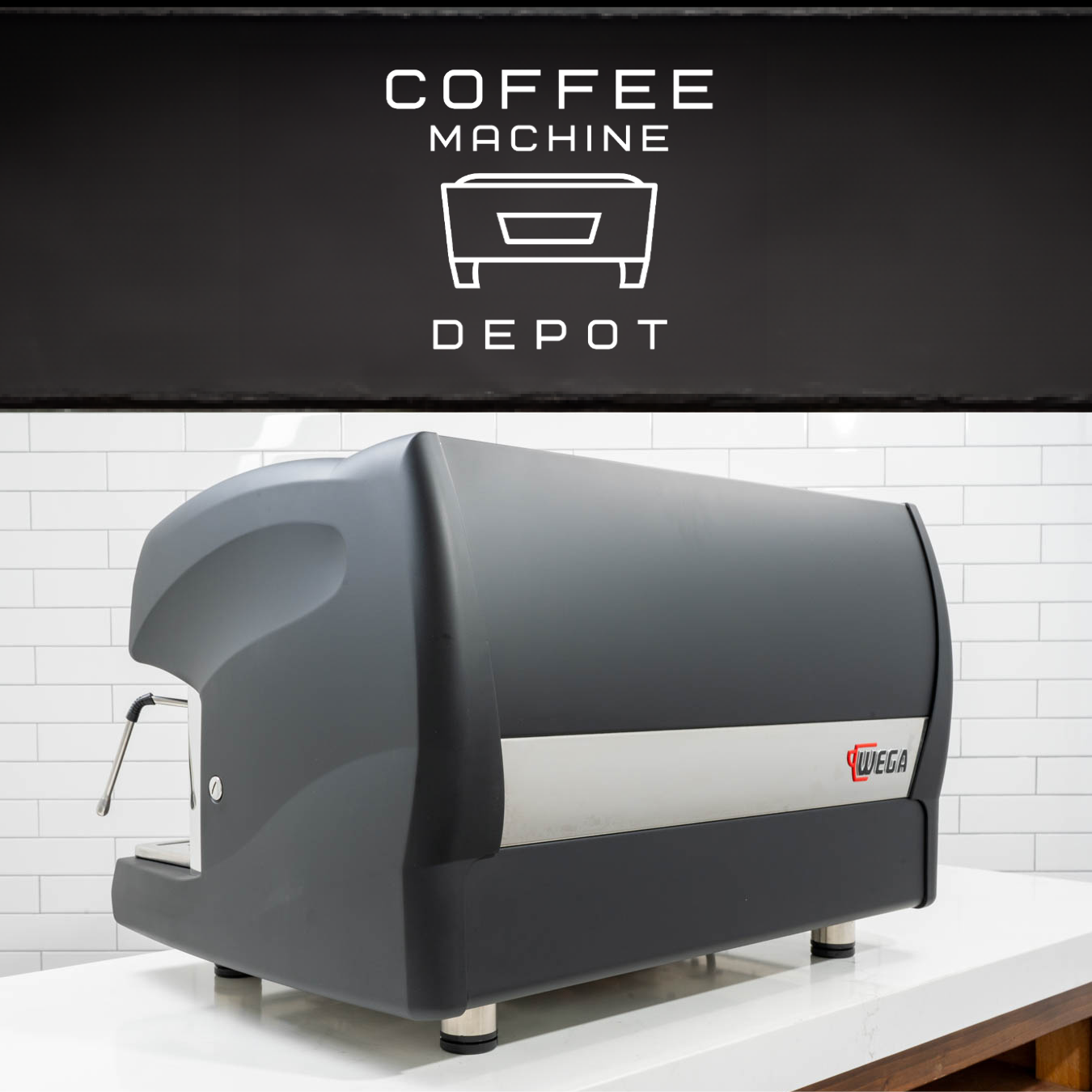 Wega Polaris 2 Group Commercial Espresso Machine Matte Black with Wood